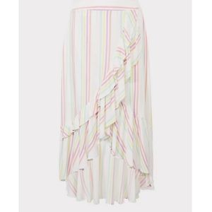 Torrid Multi Stripe Ruffle Hi-Lo Maxi Skirt Size 2